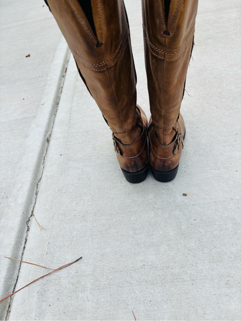 Women’s Leather Brown Side Zipper Mid-Calf Riding Boots size 8 - Picture 10 of 13